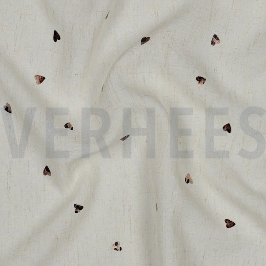 LIN VISCOSE FEUILLE COEURS ÉCRU #7