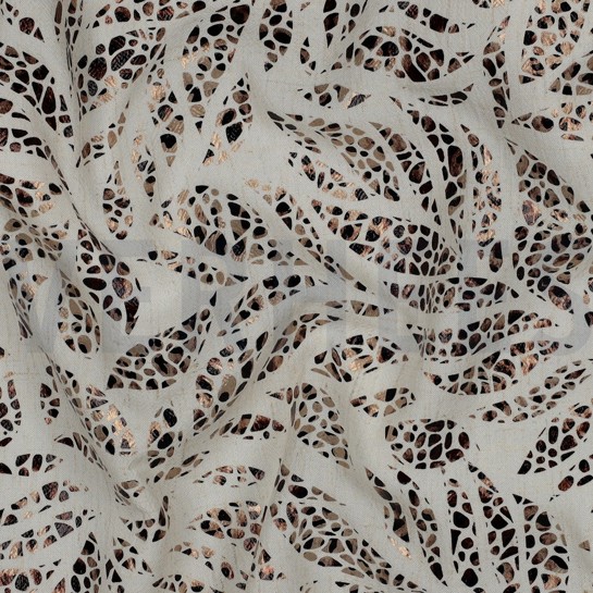 LEINEN VISKOSE FOLIE BLÄTTER BRONZE #7