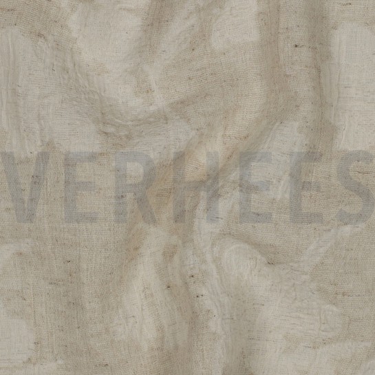 LINEN COTTON JACQUARD FLOWERS NATURAL #7