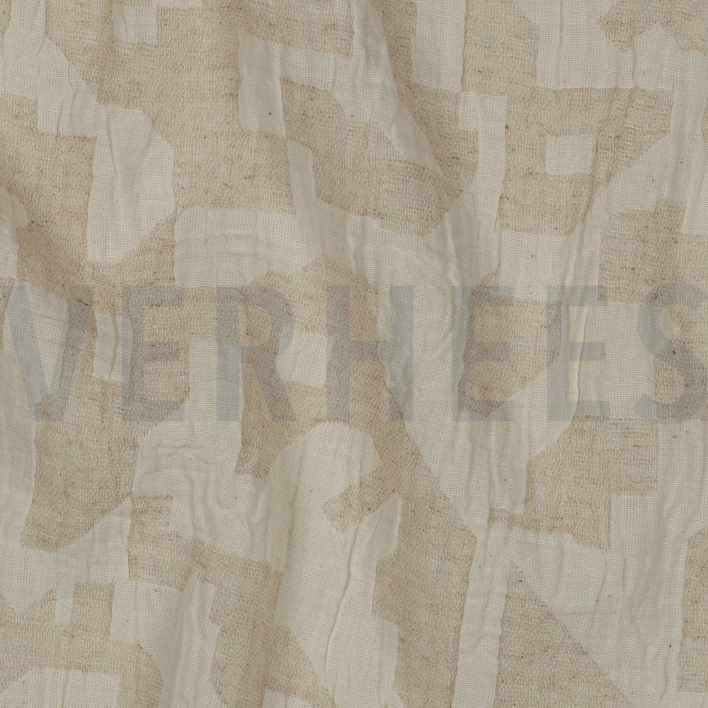 LINEN COTTON JACQUARD ABSTRACT NATURAL #7