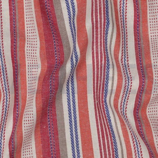 LINNEN VISCOSE GARENGEVERFD STREPEN MULTI #7