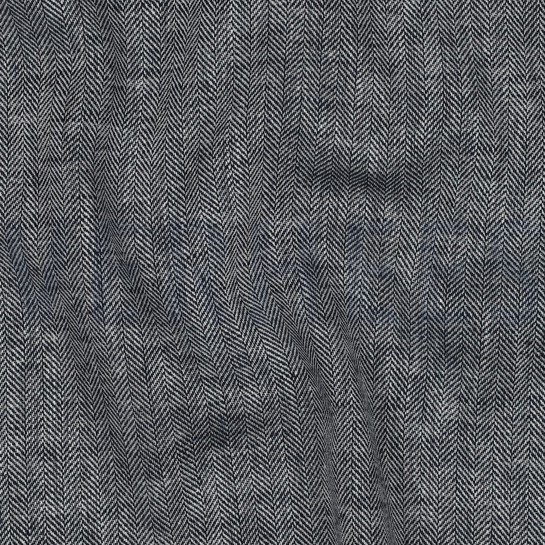 LEINEN BAUMWOLLE FISCHGRÄT MARINEBLAU #7