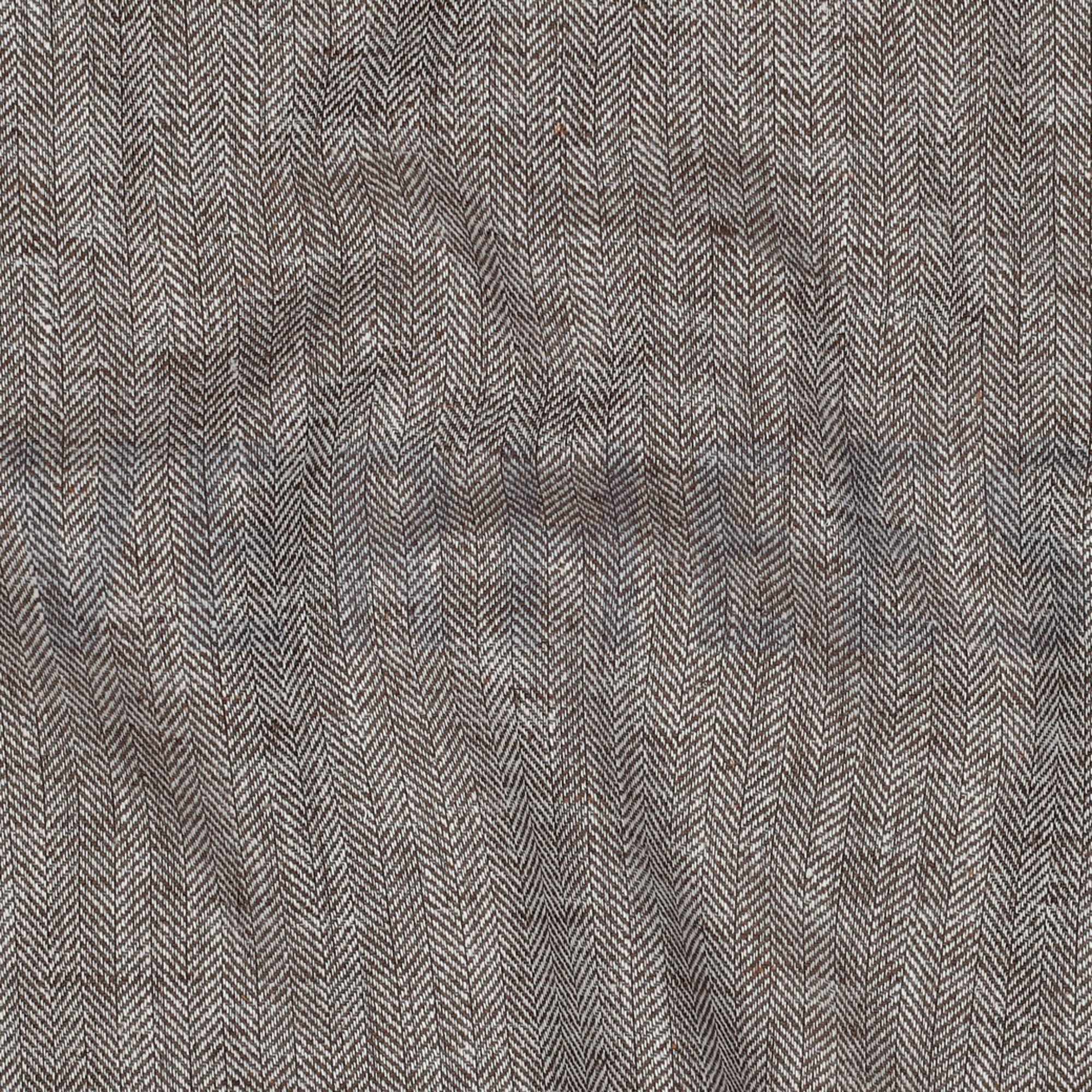 LINEN COTTON HERRINGBONE BROWN (high resolution) #2