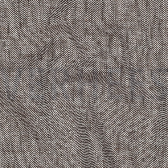 LINEN COTTON HERRINGBONE BROWN #7