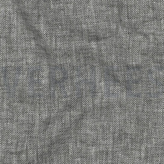LINEN COTTON HERRINGBONE ARMY GREEN #7