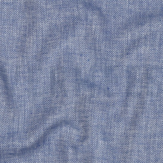 LINEN COTTON HERRINGBONE BLUE #7