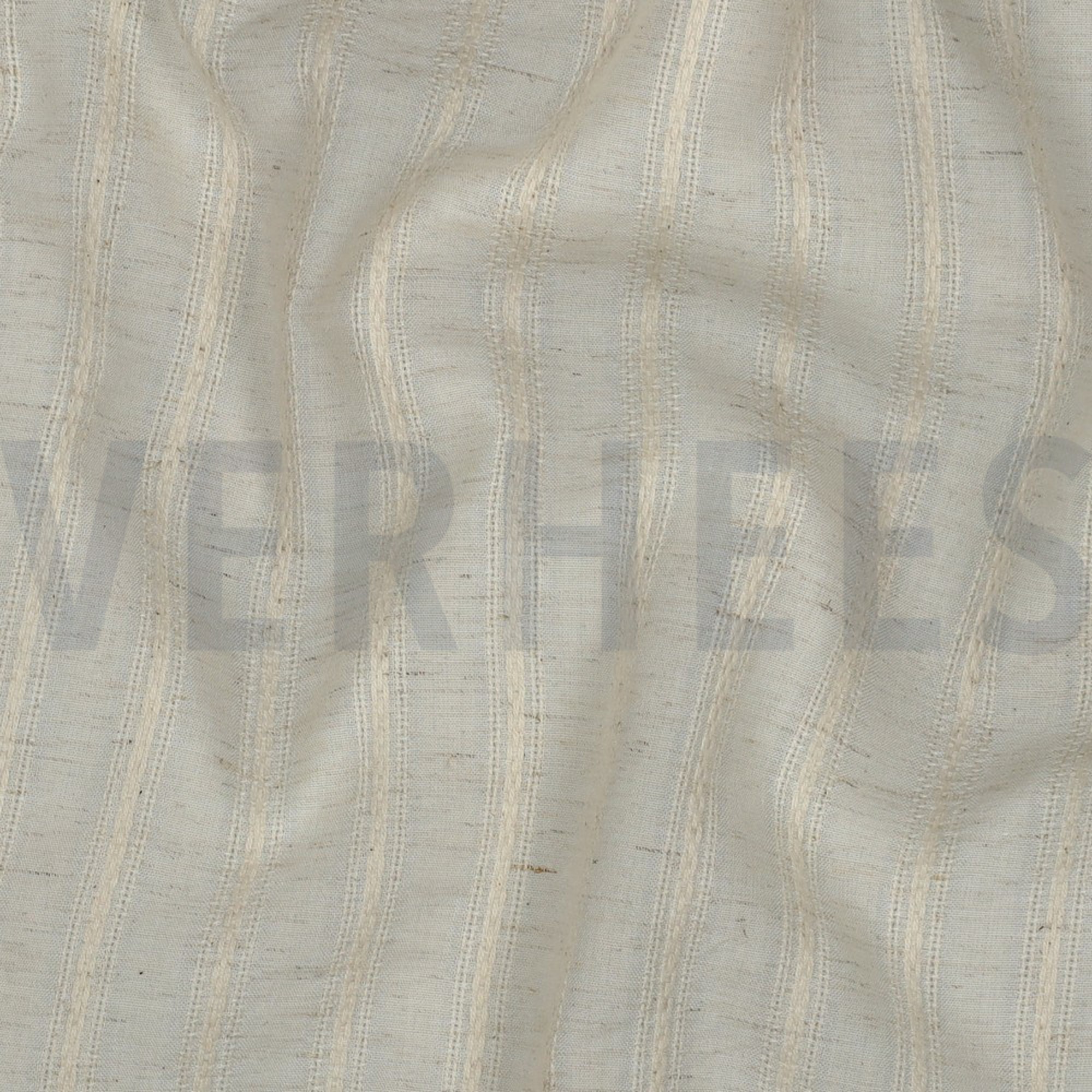 LIN COTON JACQUARD RAYURE BEIGE (high resolution) #2
