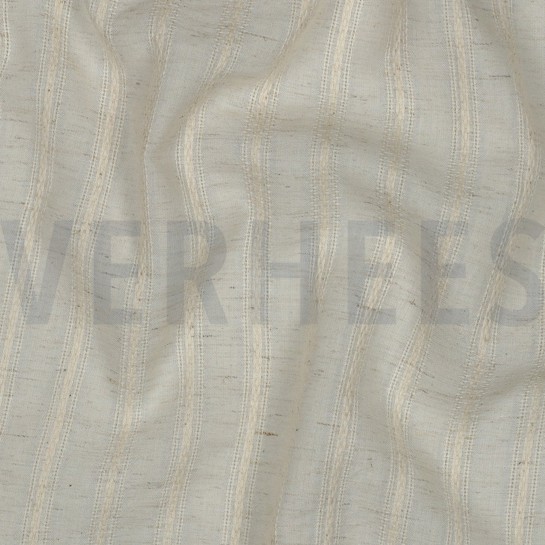 LIN COTON JACQUARD RAYURE BEIGE #7