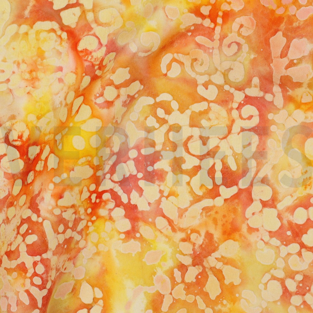 HANDGEMAAKTE BATIK VISCOSE GEEL #7