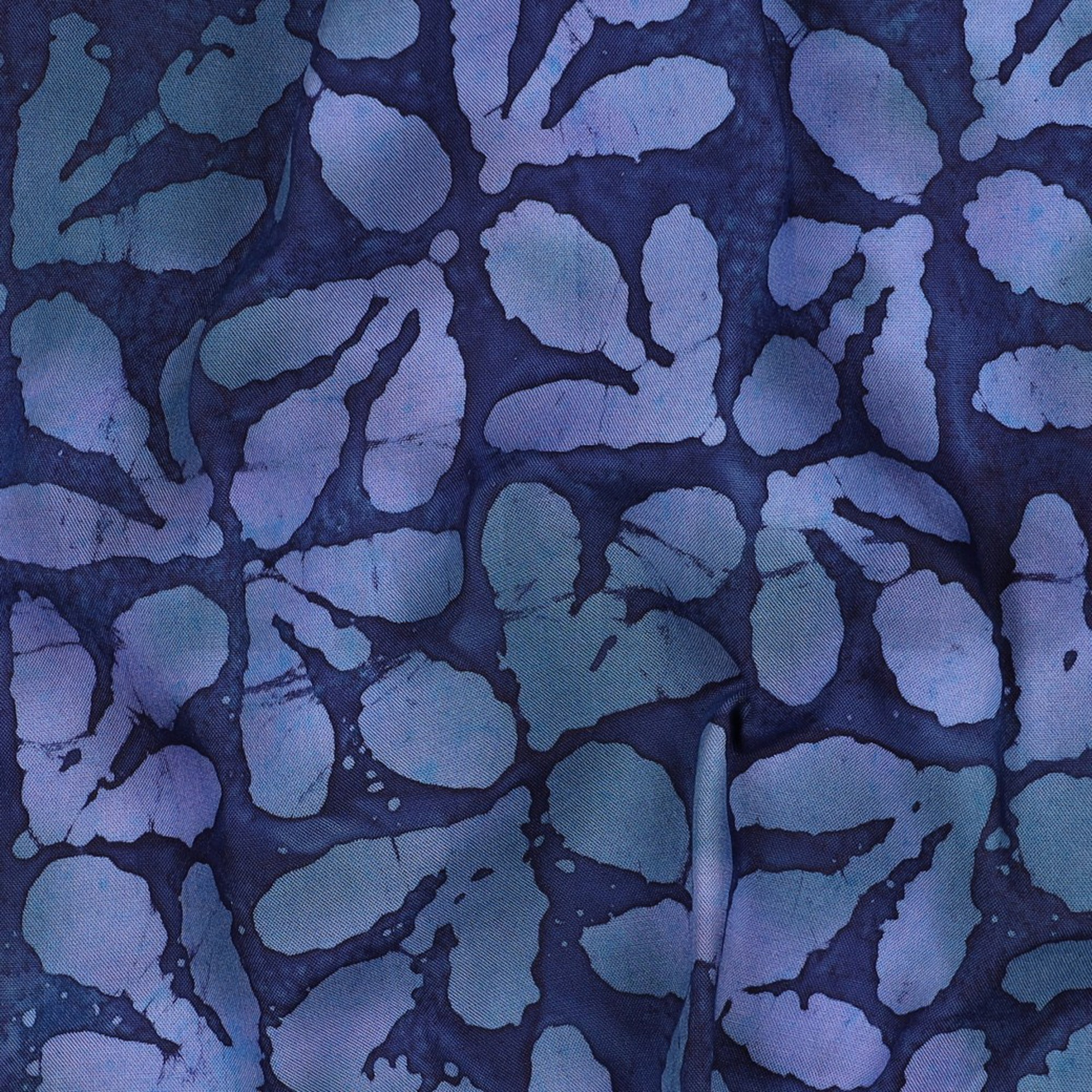 HANDGEMAAKTE BATIK VISCOSE MARINEBLAUW (high resolution) #2