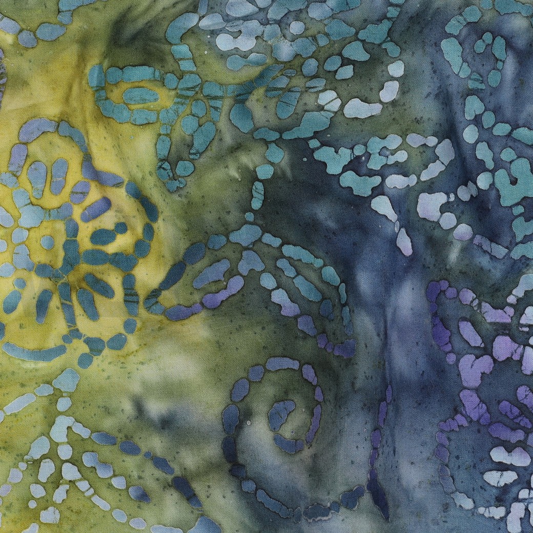 BATIK COTON FAIT MAIN VERT #7