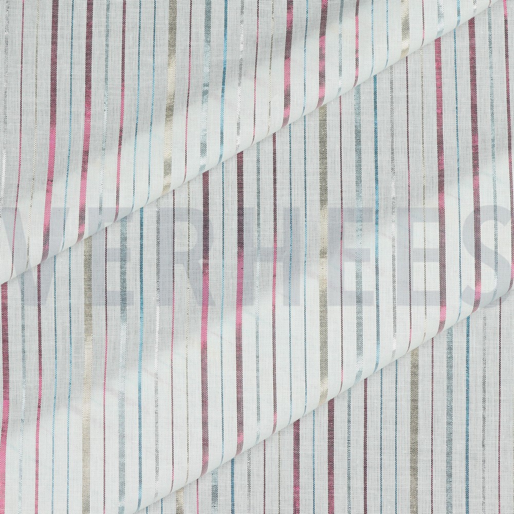 COTON LUREX RAYURES BLANC #7