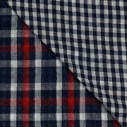 DOUBLE GAUZE DUBBELZIJDIGE RUITEN MARINEBLAUW (thumbnail) #2