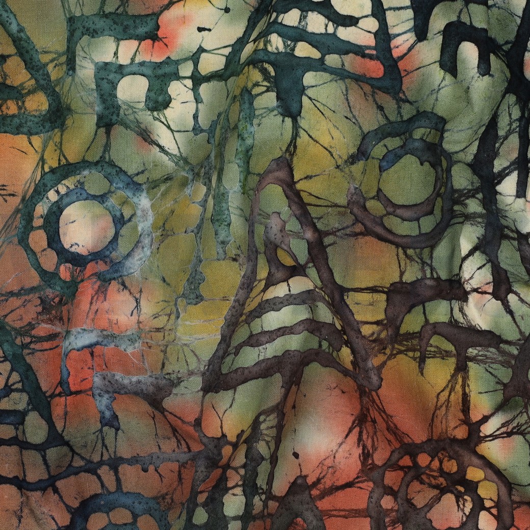 HANDGEFERTIGTE BATIK BAUMWOLLE GRÜN #7