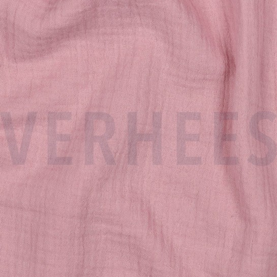 DOUBLE GAZE DE COTON GOTS VIEUX ROSE #7