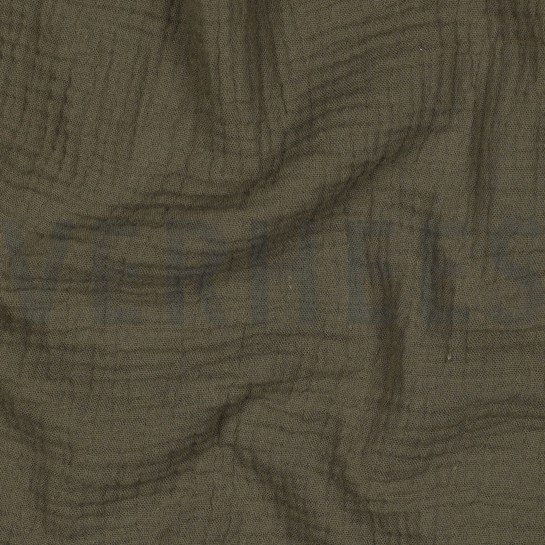 DOUBLE GAZE DE COTON GOTS VERT MOUSSE FONCÉ #7