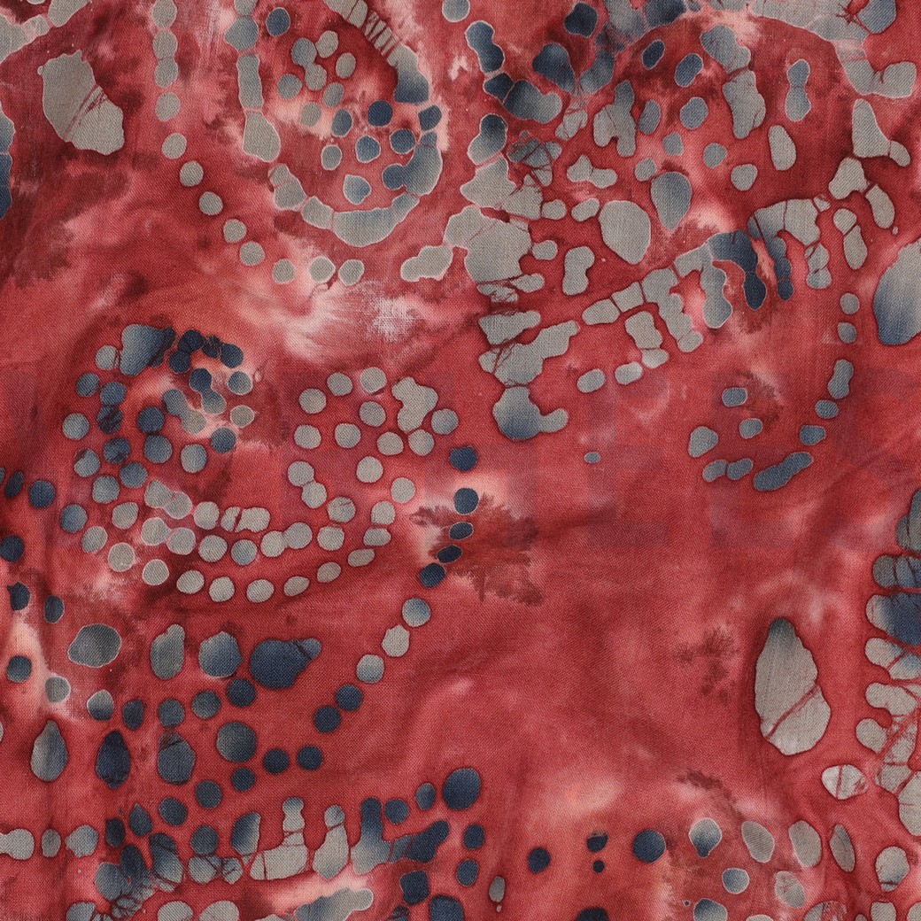 HANDCRAFTED BATIK COTTON DARK RED #7