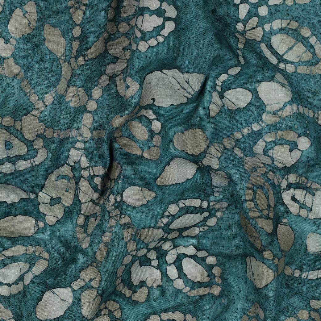 HANDGEFERTIGTE BATIK BAUMWOLLE DUNKEL PETROL #7