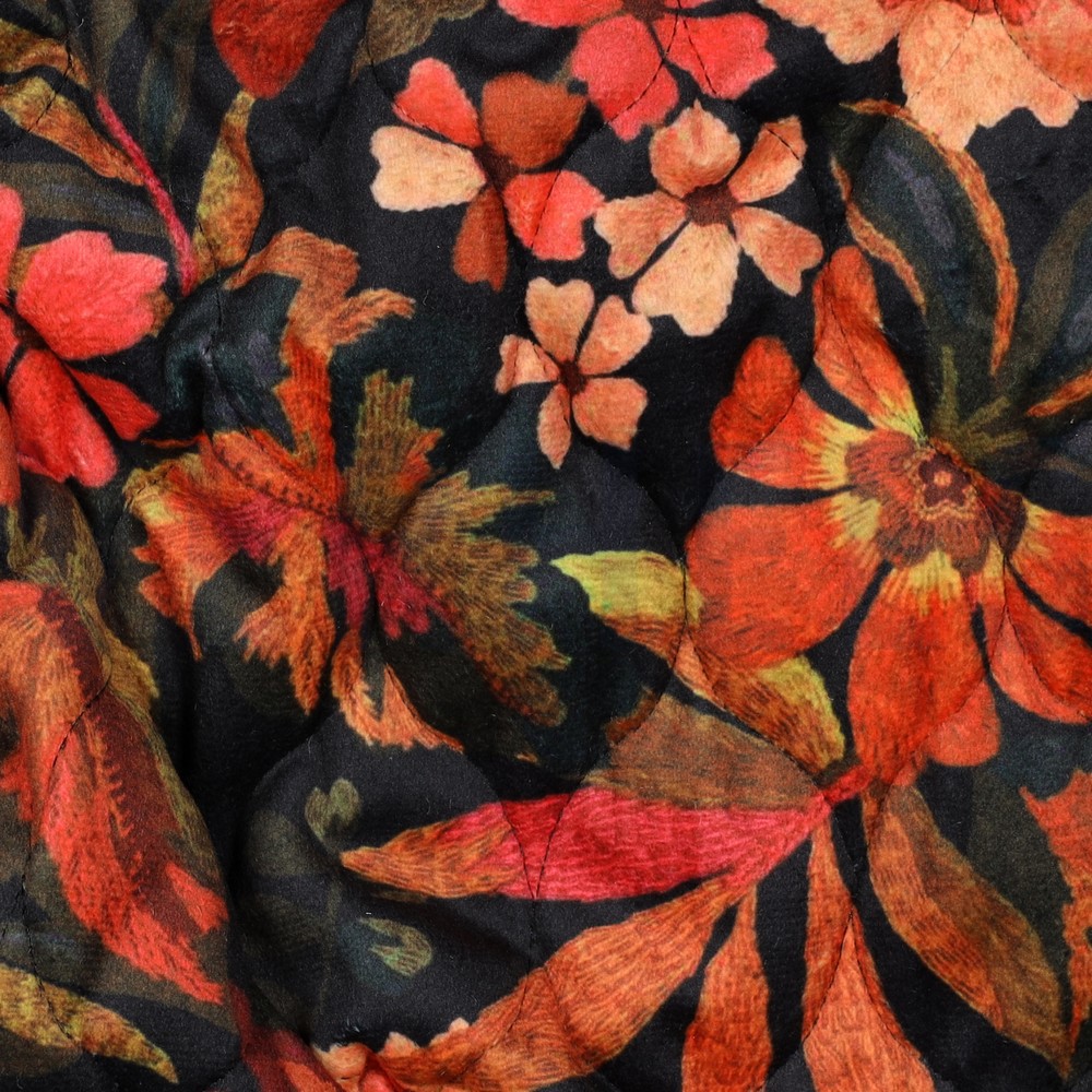 STEPPED VELVET DIGITAL FLOWERS FLAME ORANGE #7