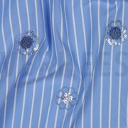 COTTON STRIPES SEQUINS FLOWERS BLUE (thumbnail) #2