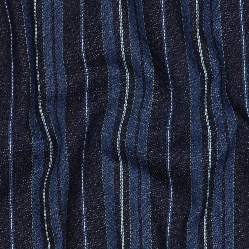 DENIM RAYURES INDIGO #7