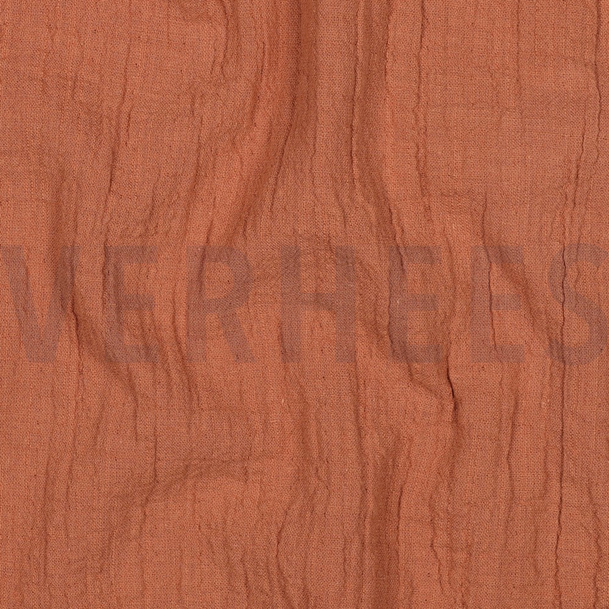 DOUBLE GAZE DE COTON SLUB ROUGE BRIQUE (high resolution) #2
