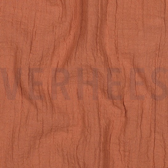 DOUBLE GAZE DE COTON SLUB ROUGE BRIQUE #7