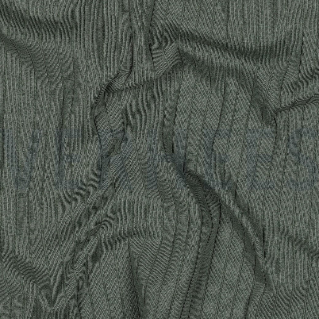 RIB JERSEY GROOT DONKERGROEN #7