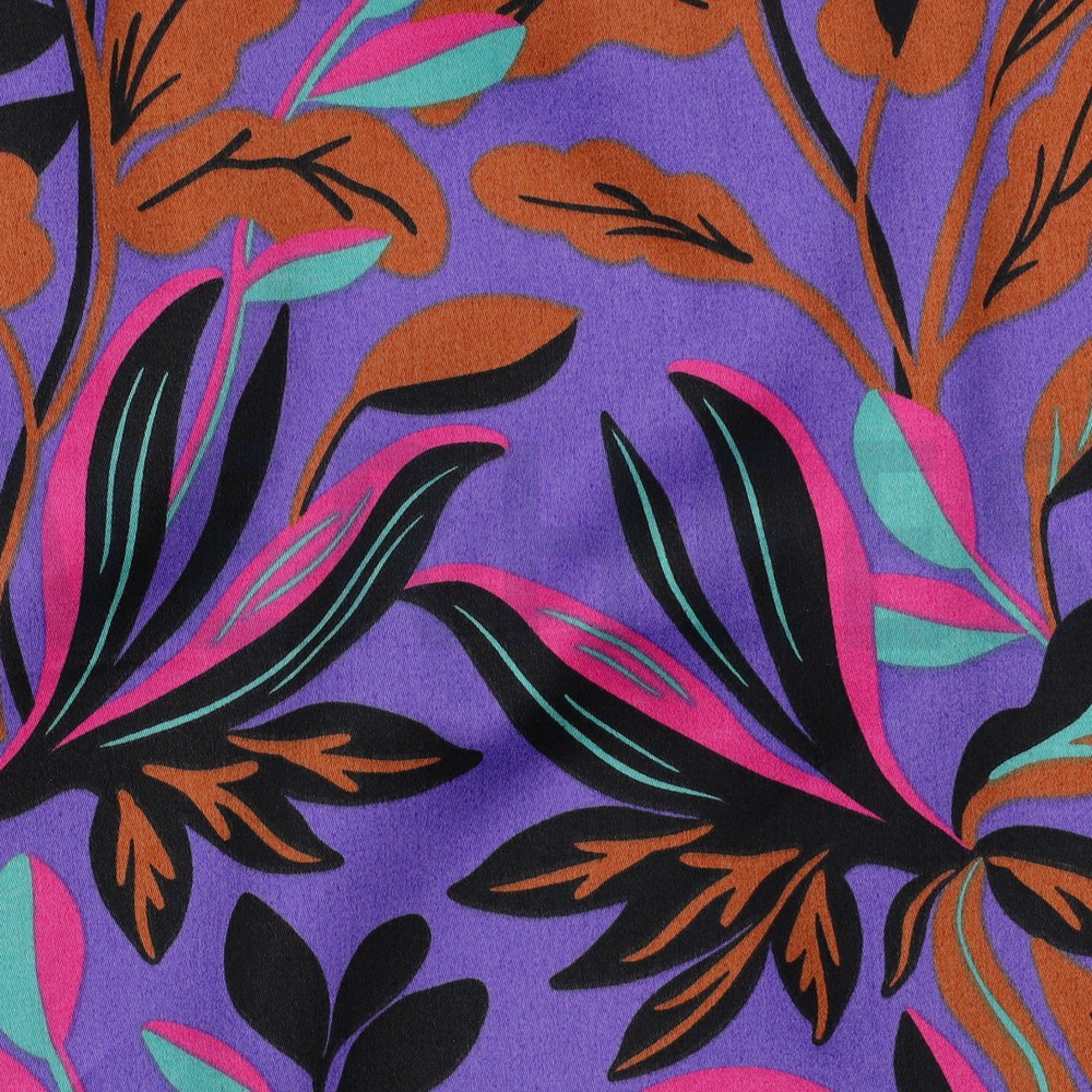 BAUMWOLLE SATIN LUSH BLÄTTER NERIDA HANSEN LILA/VIOLETT #7