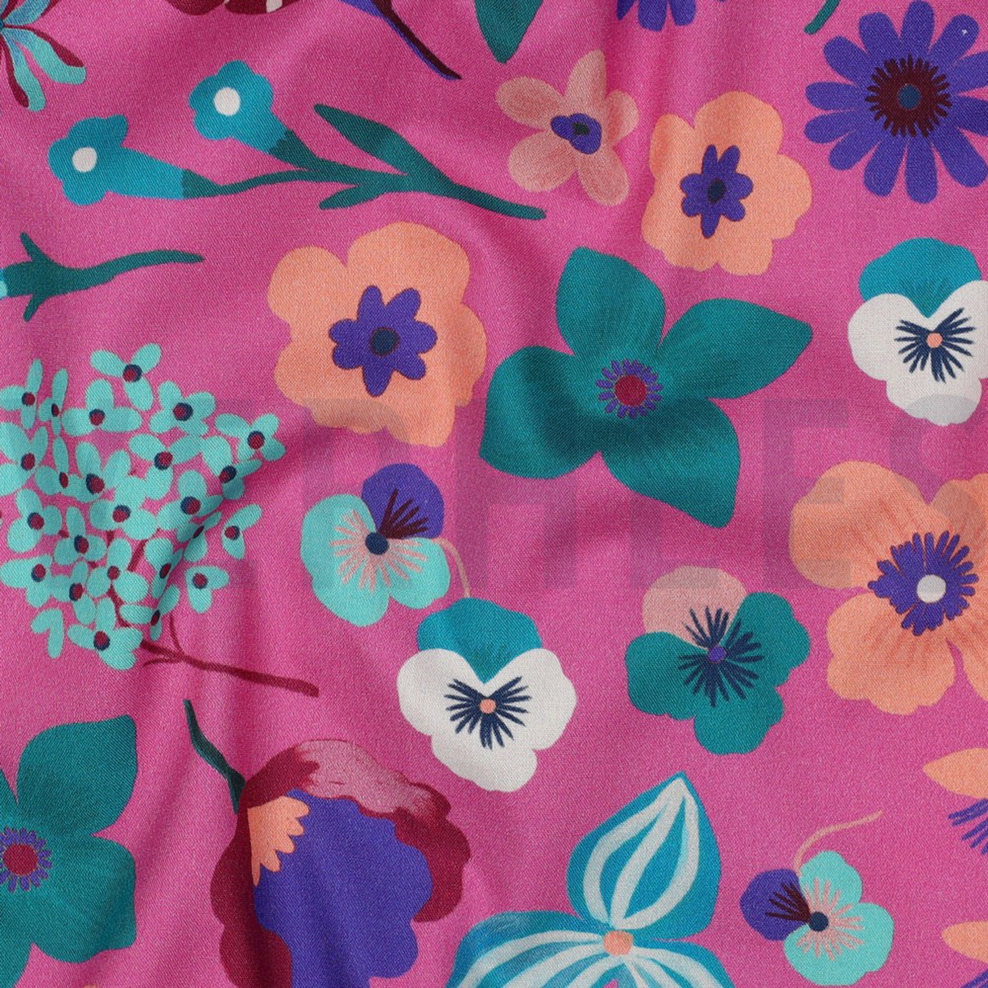 KATOENEN POPLIN DIGITAAL WEIDEBLOEM NERIDA HANSEN ROZE (high resolution) #2