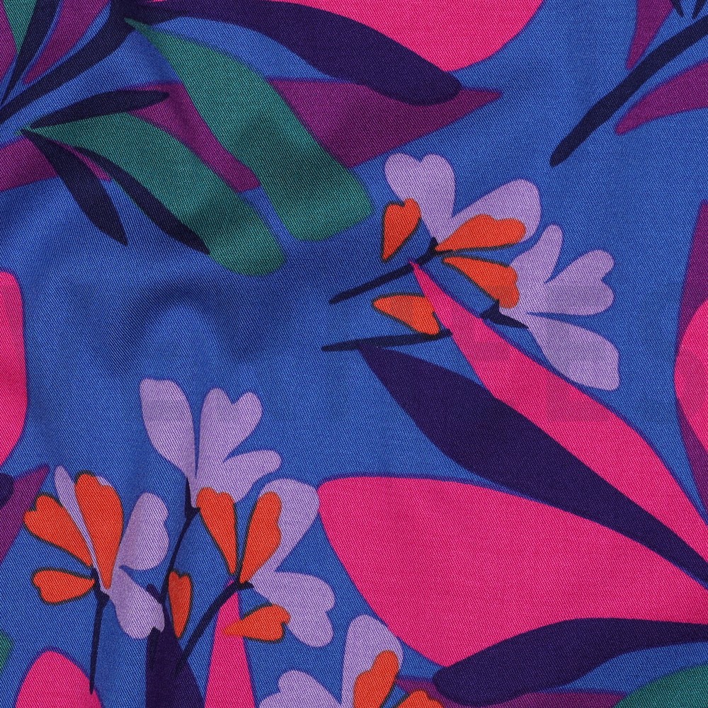 VISCOSE ROSELLA STRETCH SPRING GARDEN NERIDA HANSEN ROYAL BLUE #7