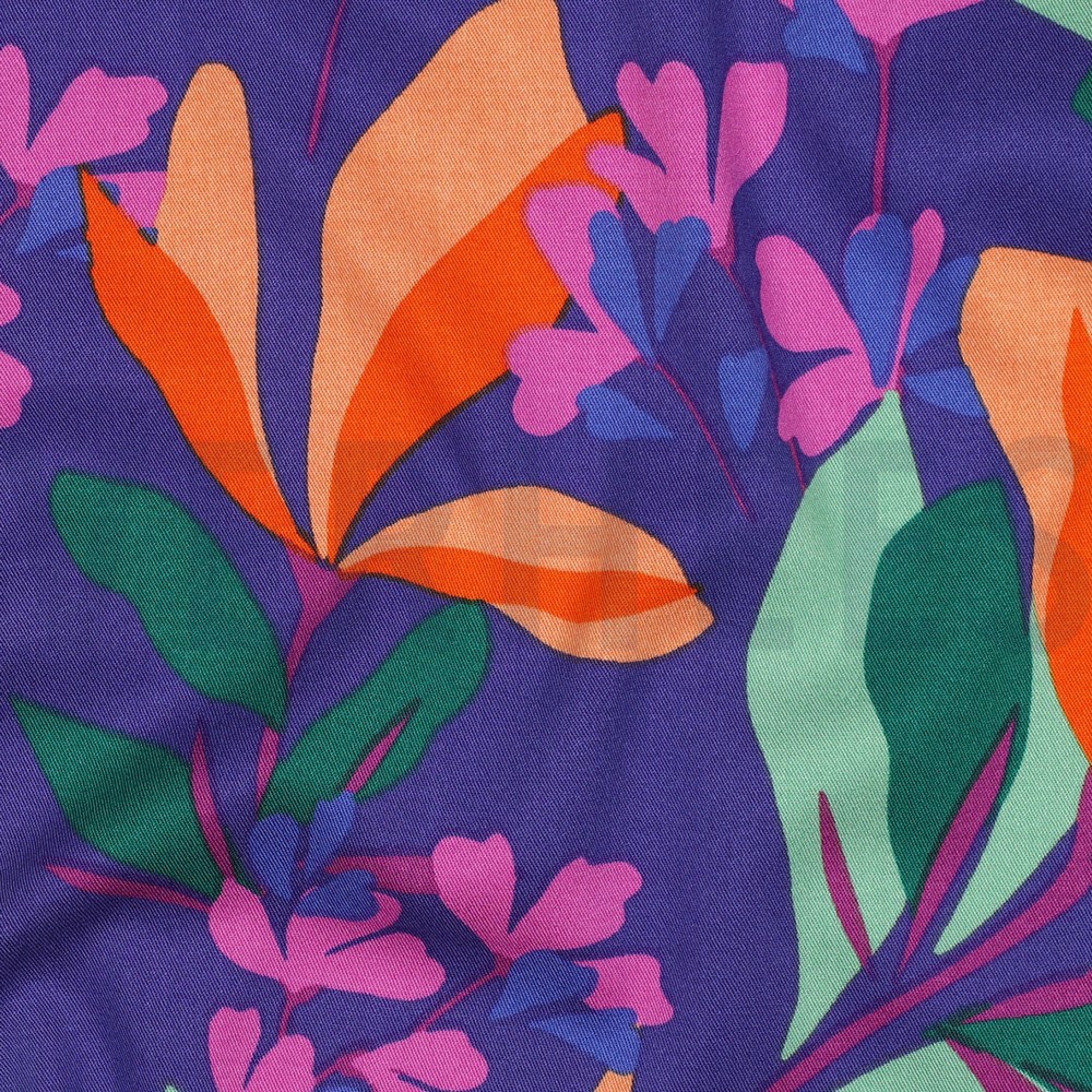 VISCOSE ROSELLA STRETCH SPRING GARDEN NERIDA HANSEN BLEU ROI #7