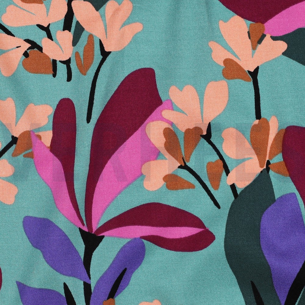 VISCOSE ROSELLA STRETCH SPRING GARDEN NERIDA HANSEN BLEU MARIN #7