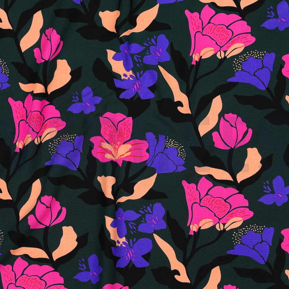 LENZING™ ECOVERO™ AMIRA FLORAL NERIDA HANSEN DARK GREEN #7