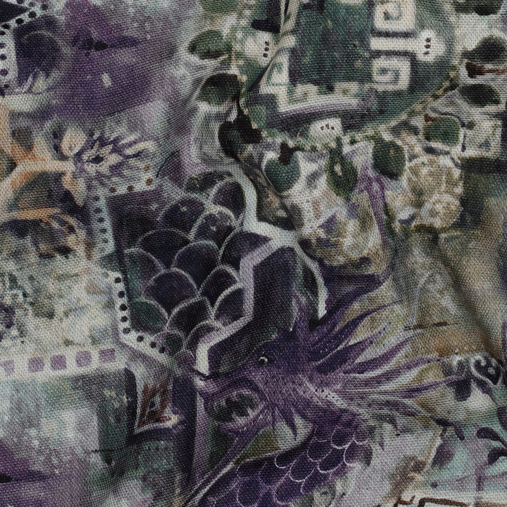 TOILE DÉCORATION DIGITAL ORIENTAL VIOLET #7