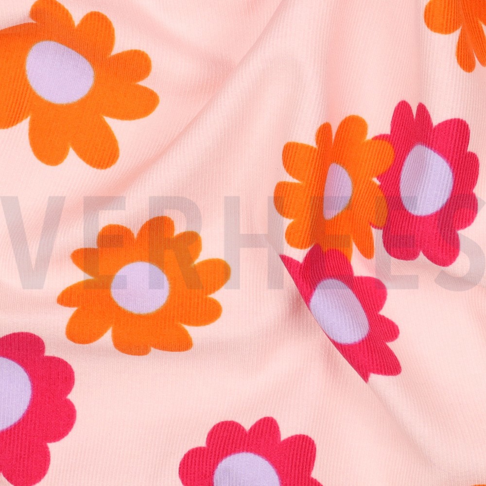 VELOURS MILLERAIES FLEURS ROSE CLAIR #7
