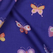 POPELINE DE COTON PAILLETTES PAPILLONS BLEU COBALT (thumbnail) #2