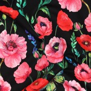 FRENCH TERRY DIGITAL FLOWERS BLACK (thumbnail) #2