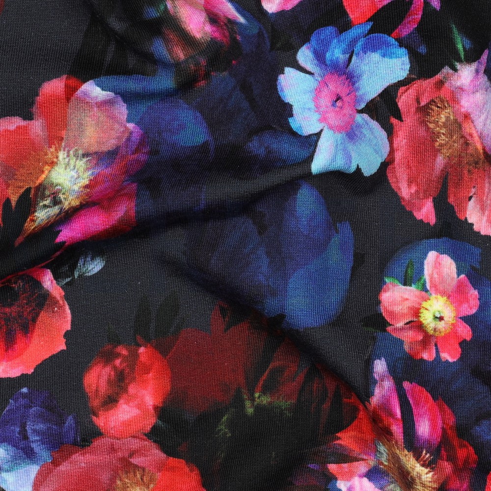 FRENCH TERRY DIGITAAL BLOEMEN MARINEBLAUW #7