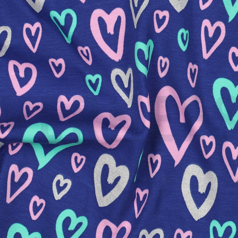 JERSEY GLITTER HARTEN KOBALTBLAUW #7