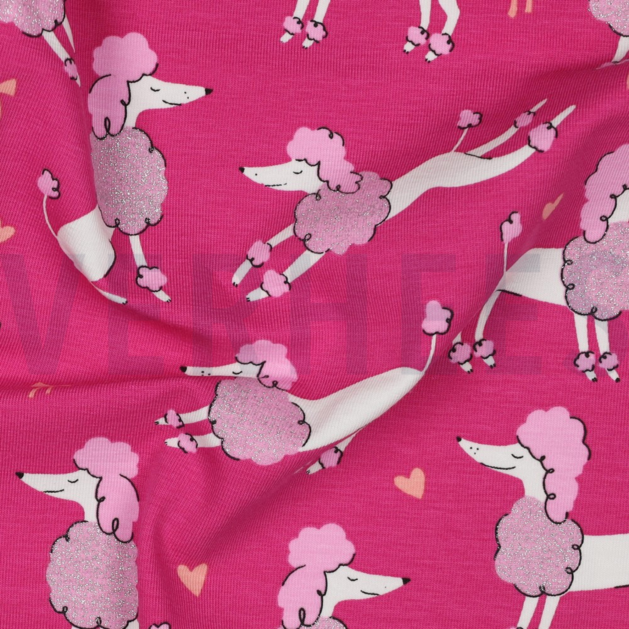 JERSEY GLITTER POODLES FUCHSIA (high resolution) #2