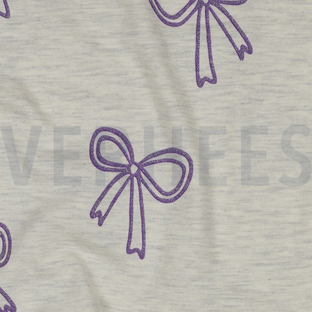 JERSEY MELANGE GLITTER BOWS ECRU MELANGE #7