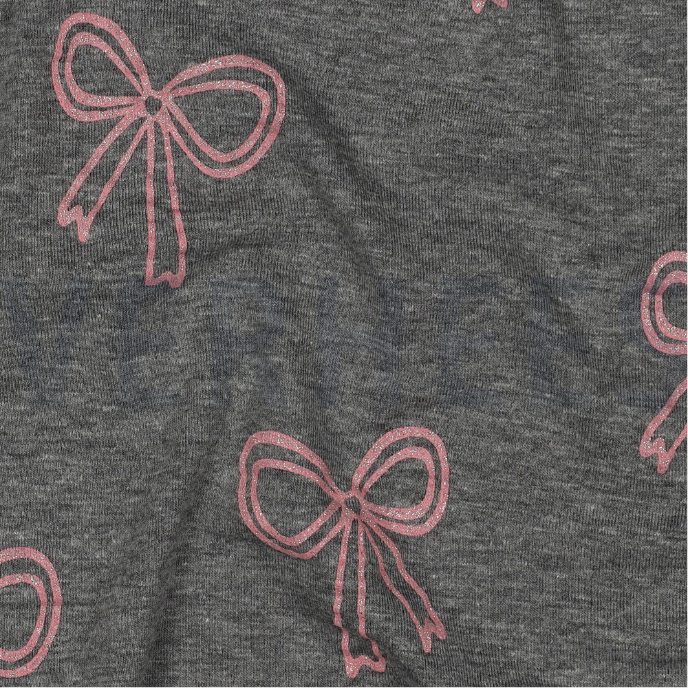 JERSEY MELANGE GLITTER BOWS GREY MELANGE #7