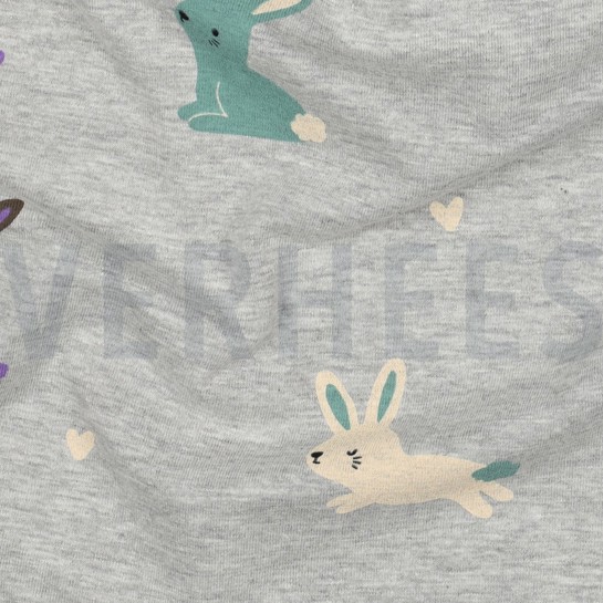 JERSEY MELANGE KONIJNEN LICHTGRIJS GEMÊLEERD #7