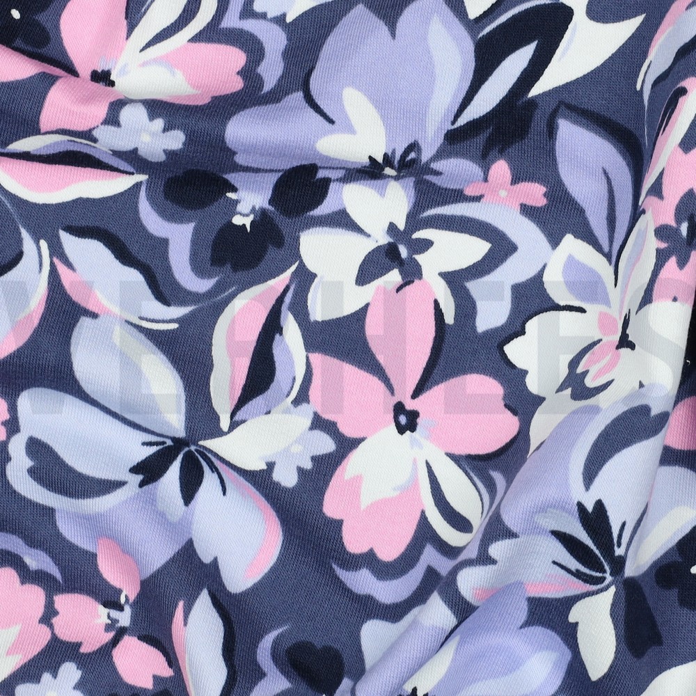 FRENCH TERRY FLOWERS PINK #7