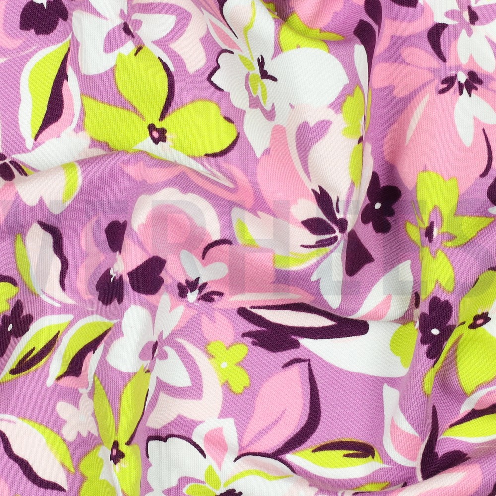 FRENCH TERRY BLOEMEN ROZE #7