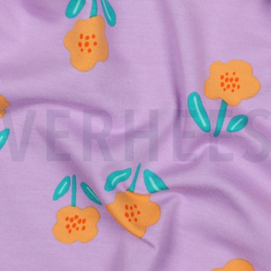 FRENCH TERRY BLOEMEN LAVENDEL #7