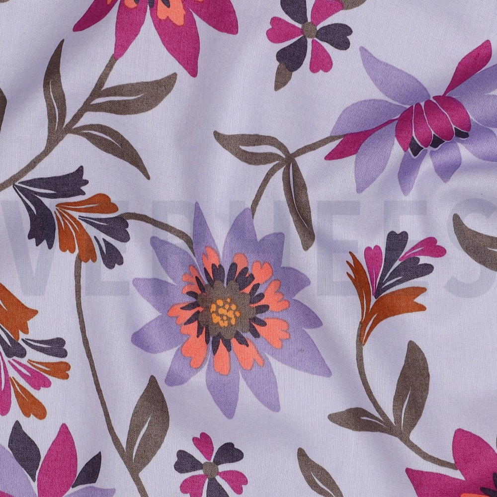 COTTON VOILE FLOWERS LAVENDER #7