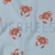 DOUBLE GAUZE GOTS CRABS LIGHT BLUE (thumbnail) #2
