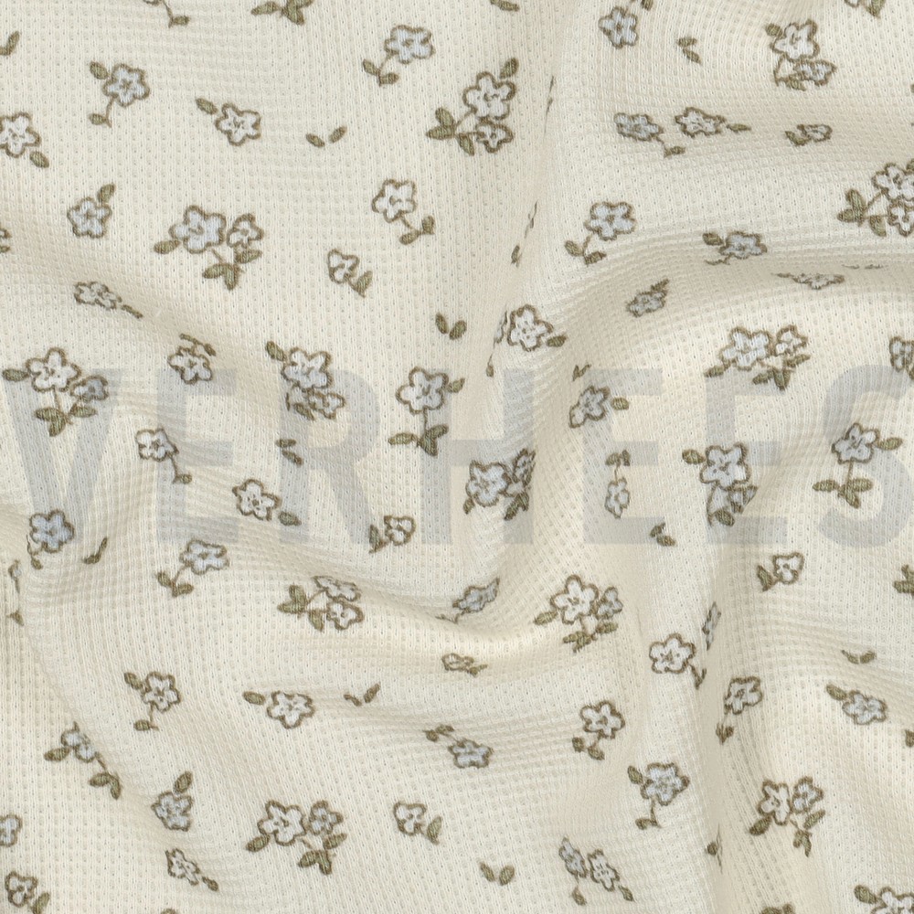 WAFELJERSEY BLOEMEN ECRU #7